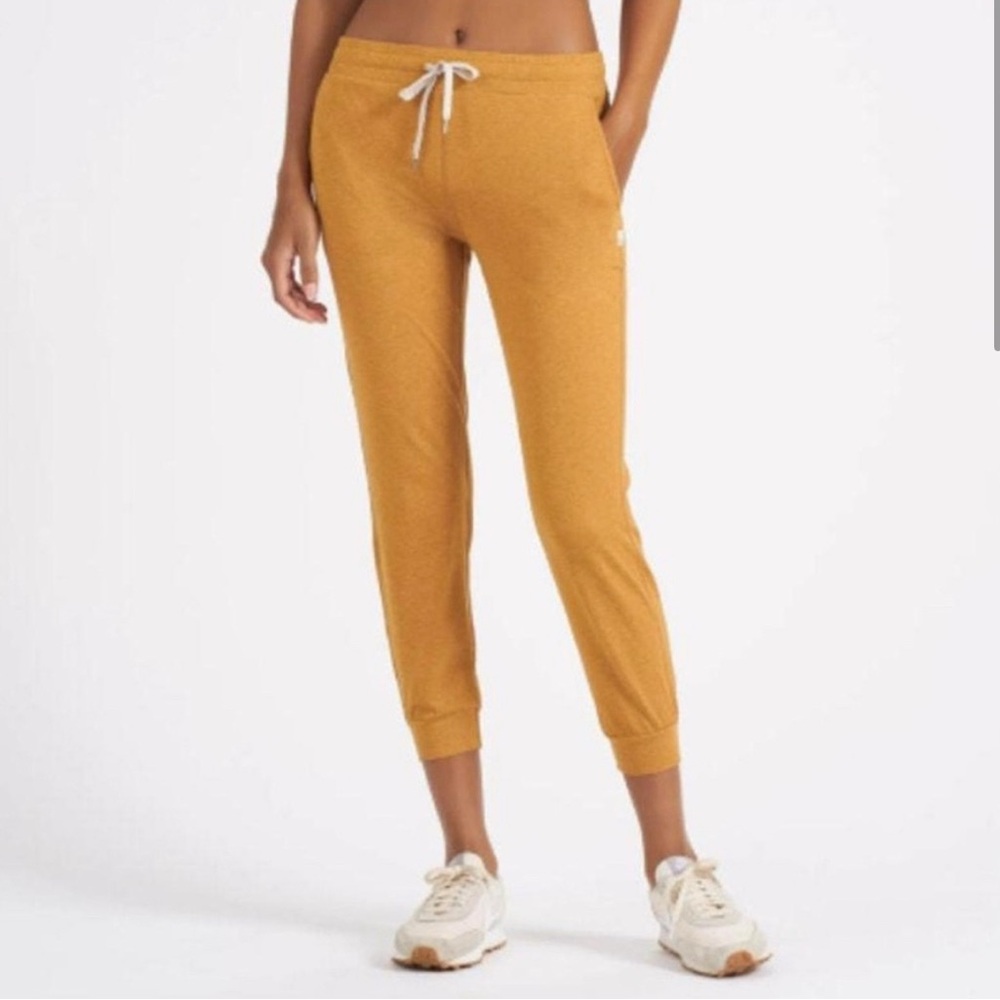 Vuori Gold yellow Women's Dreamknit performance Jogger Capri Mustard